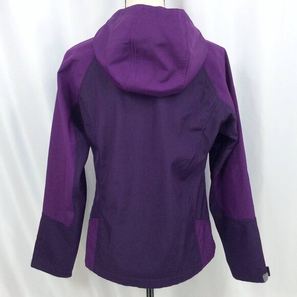 Free Tech Jacket Womens Size Medium 8/10 Purple Hooded Full Zip Fleece Lined - Picture 3 of 11